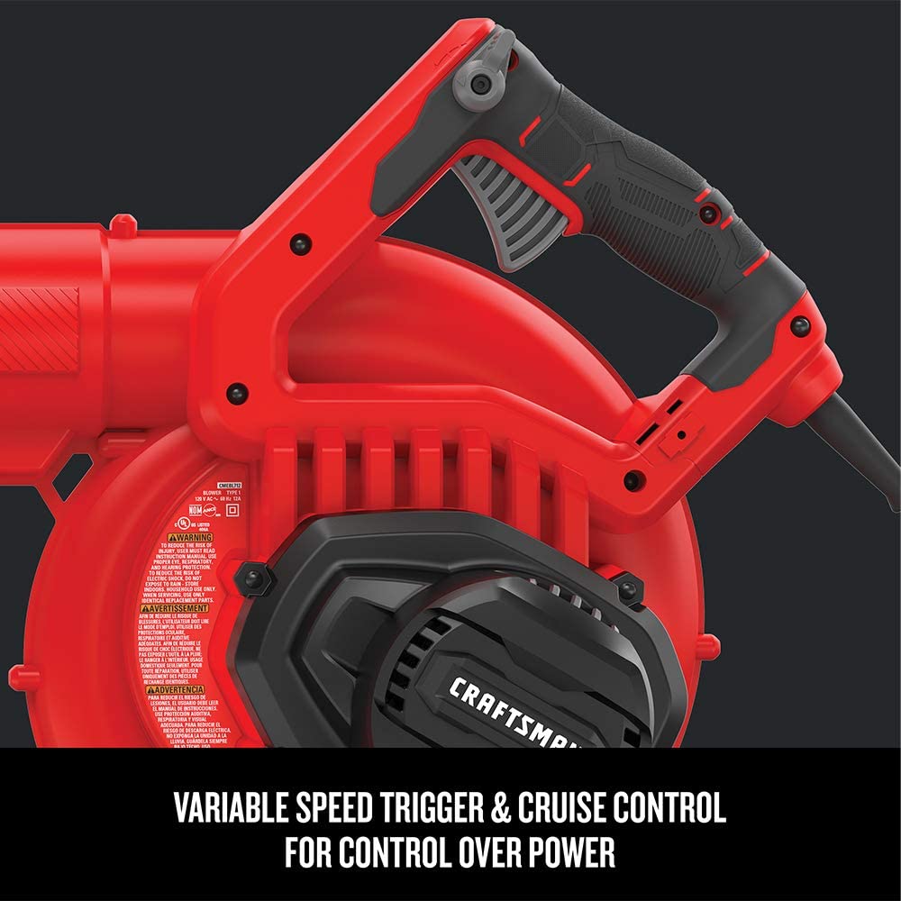 Leaf Blower, 12 Amp, Corded Electric, Red