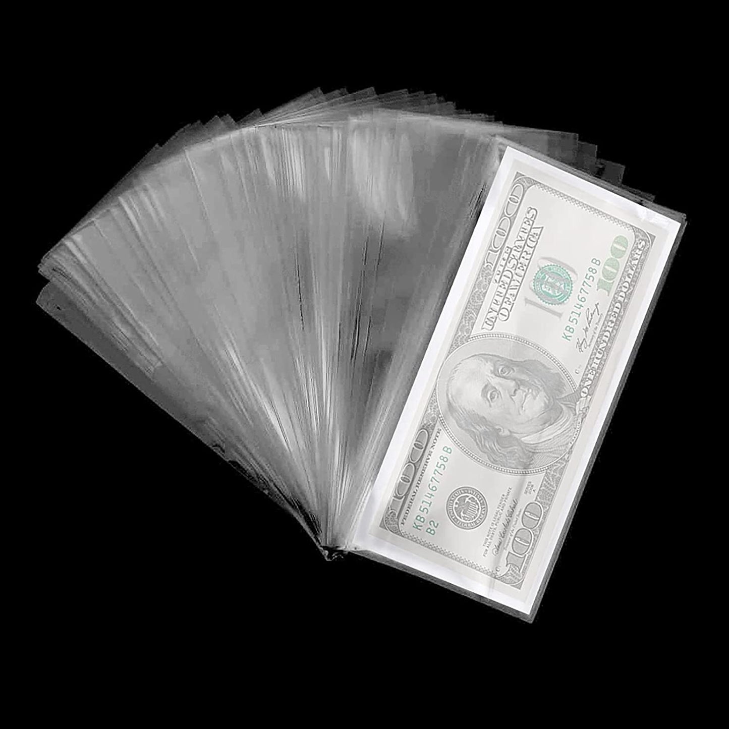 200 Pieces of Transparent Paper with Case for Banknotes