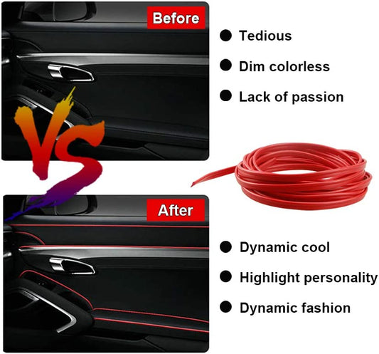 Car Interior Moulding Trim, 3D, Color: Red, 5-Meters