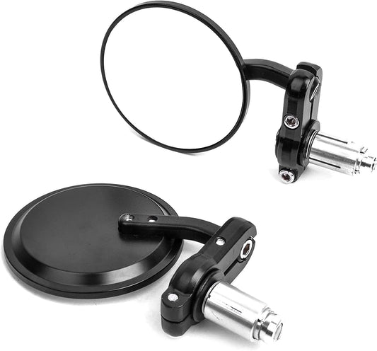 7/8" 22mm Motorcycle Rearview Mirrors (Black)