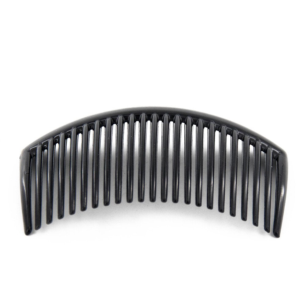 Hair clip with tooth comb, (12 pieces) color: black