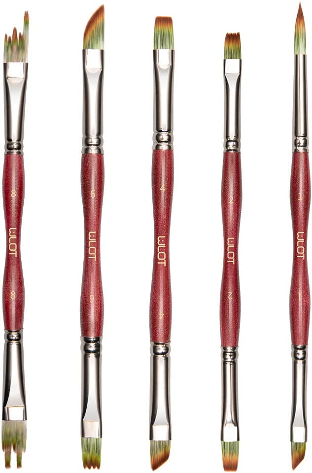 5 Piece Dual Paint Brush Set (Red)