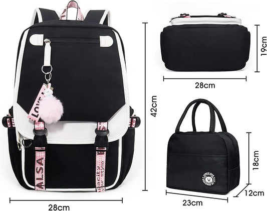 Backpack Lunch Bag Girl, Color (Black)