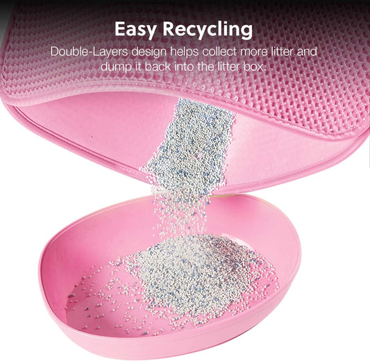 Double Layer Honeycomb Pet Litter Mat XL 35 x 23" (Pink)