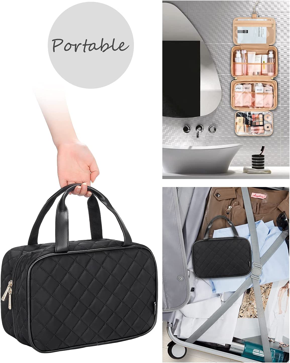 Transparent travel bag, (Black)