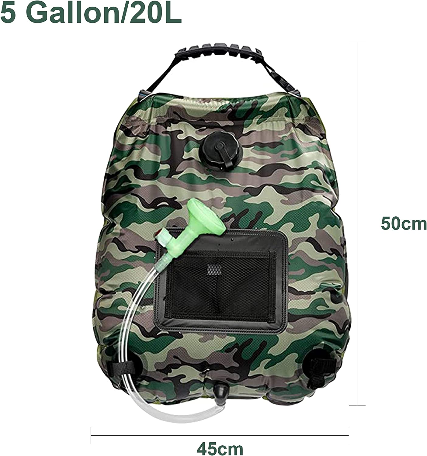 20L Camping Shower Bag with Removable Hose (Color:Camouflage)