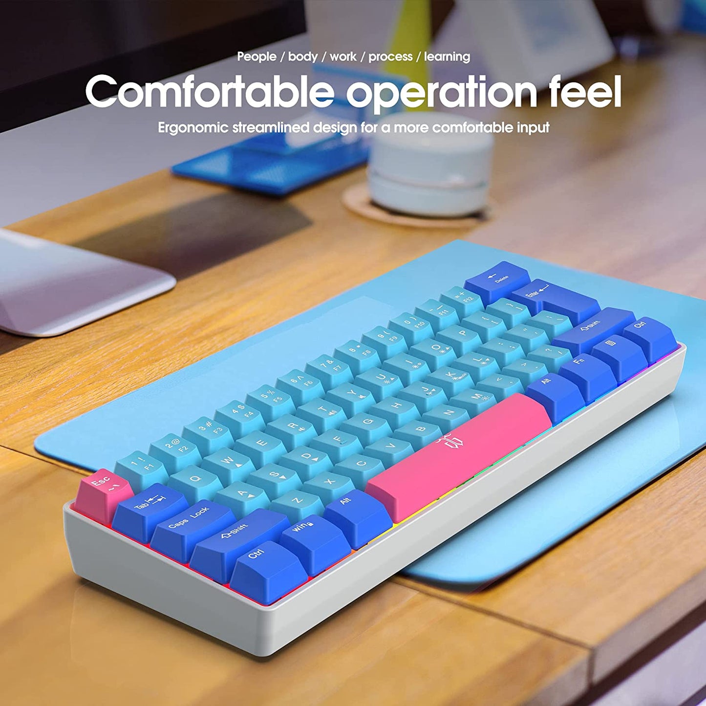 Ultra-compact RGB Mini Keyboard, (Blue-Weather)