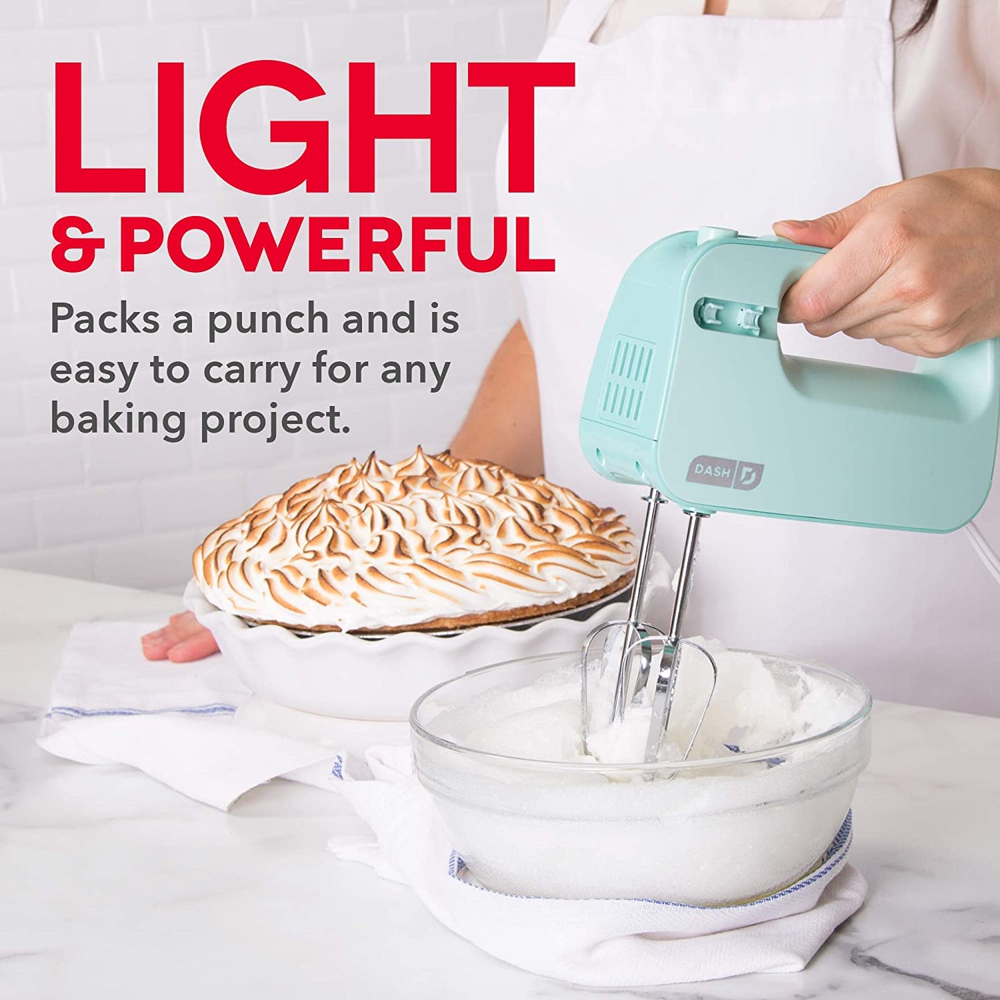 Hand Mixer Electric, Color: Aqua, 7.4 x 3.2 x 4.7 inches