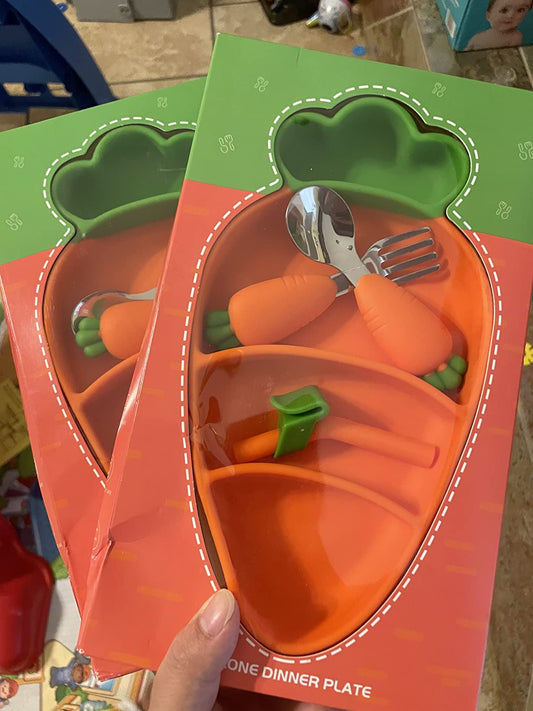 Plates for Baby, of Silicone, (Green Radish)