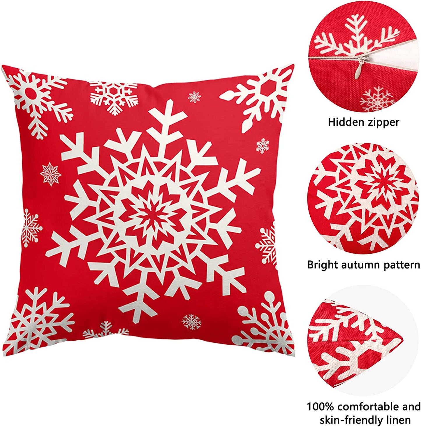 Christmas Pillow Covers 18" x 18", (Red01)