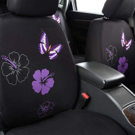 Universal car seat covers (11Pcs) Black and Purple