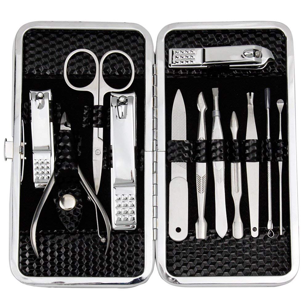 12-piece manicure kit, black