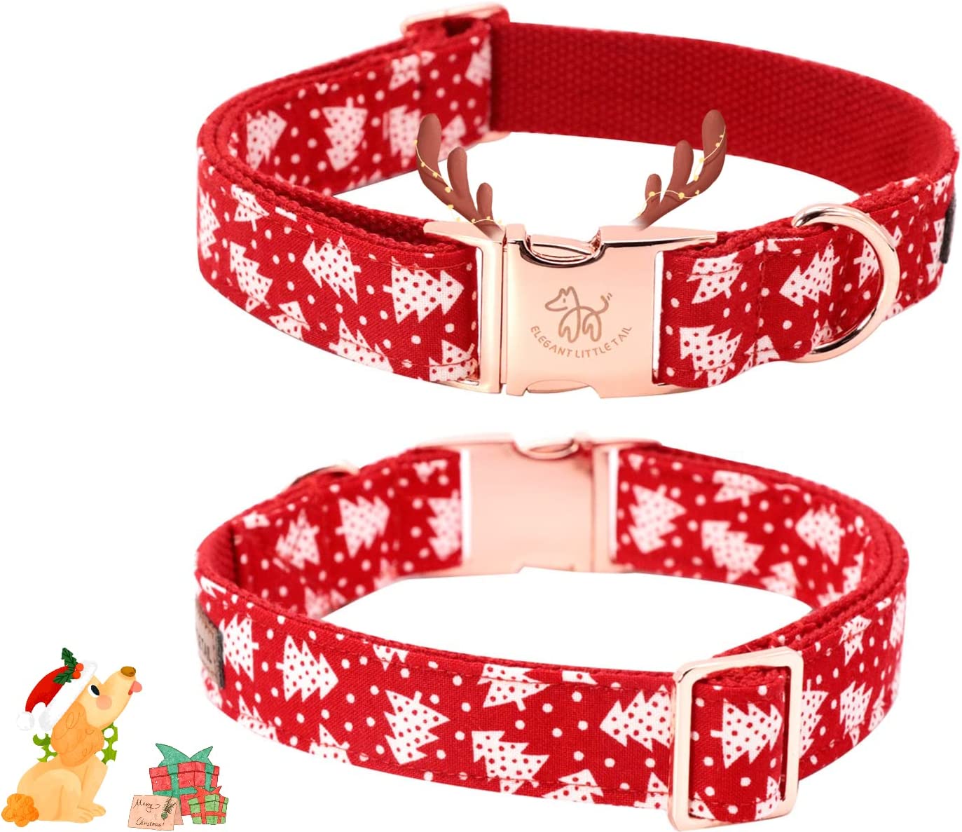 Flower pet collar, adjustable, small, Color: Christmas Tree