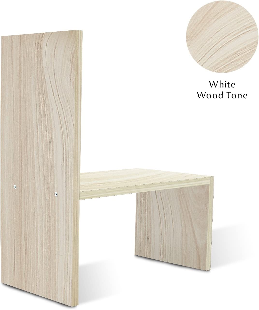 Adjustable wooden office display shelf, White Wood Tone