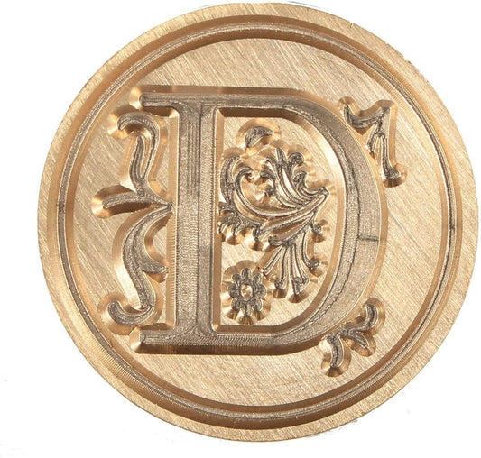 Wooden Wax Seal Vintage Retro Style (Letter D)