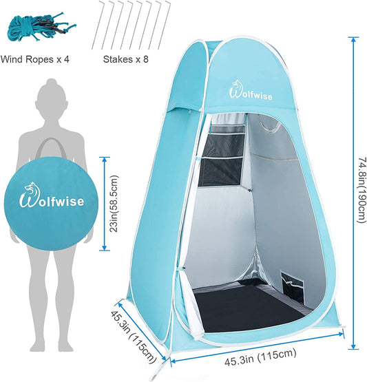 Spacious Changing Room For Camping Hiking Beach, Blue Green