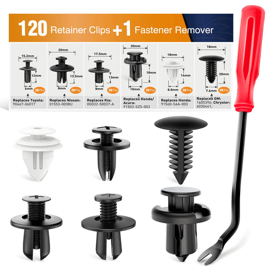 Car Bumper Retainer Clips & Nylon Fasteners Rivet Kit