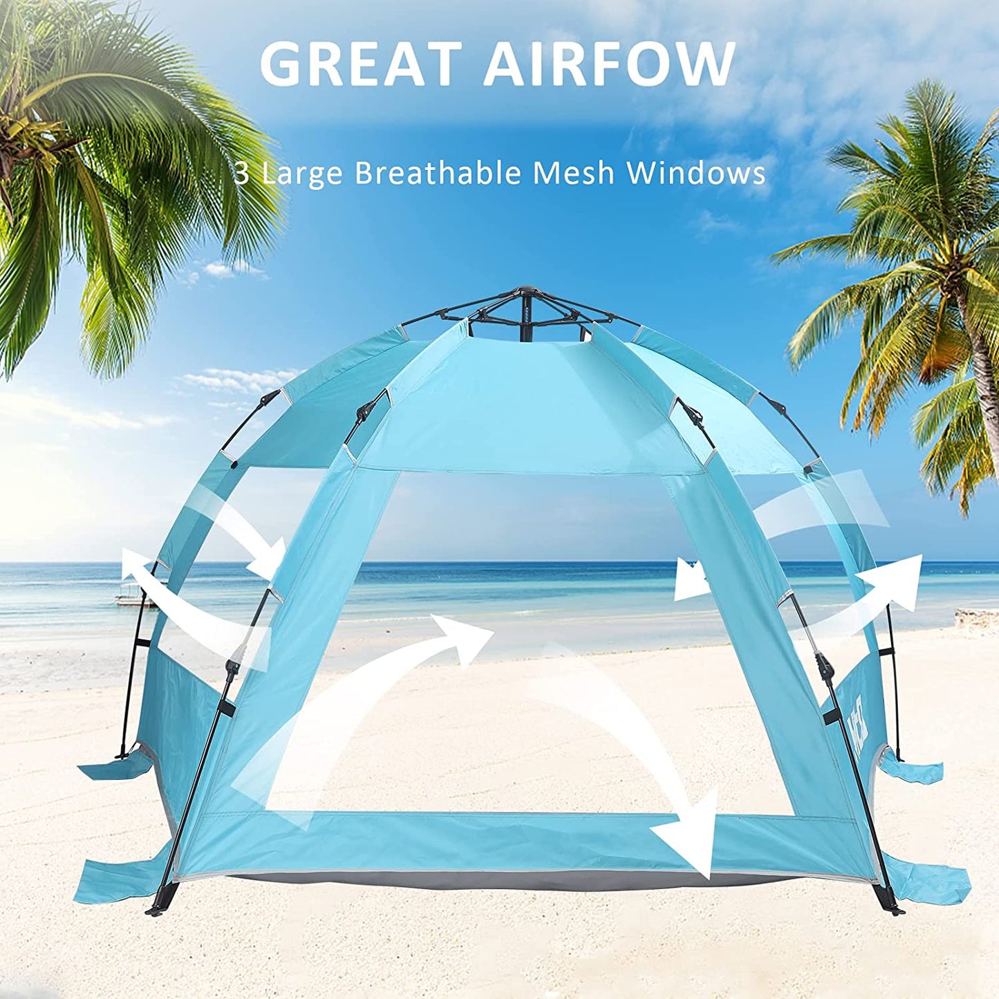 3-4 person pop up tent, Aqua