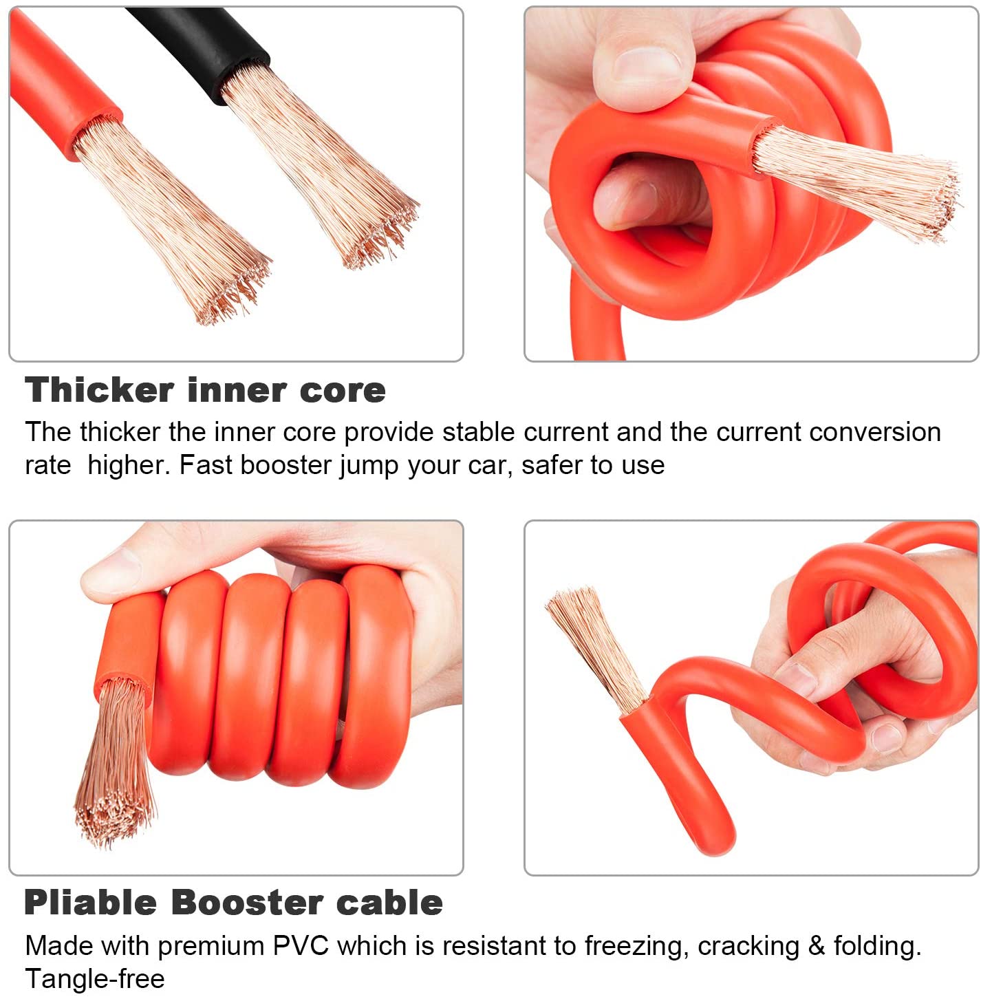 Heavy Duty 0 Gauge Booster Cables 25 ft (0 AWG x 25 ft)