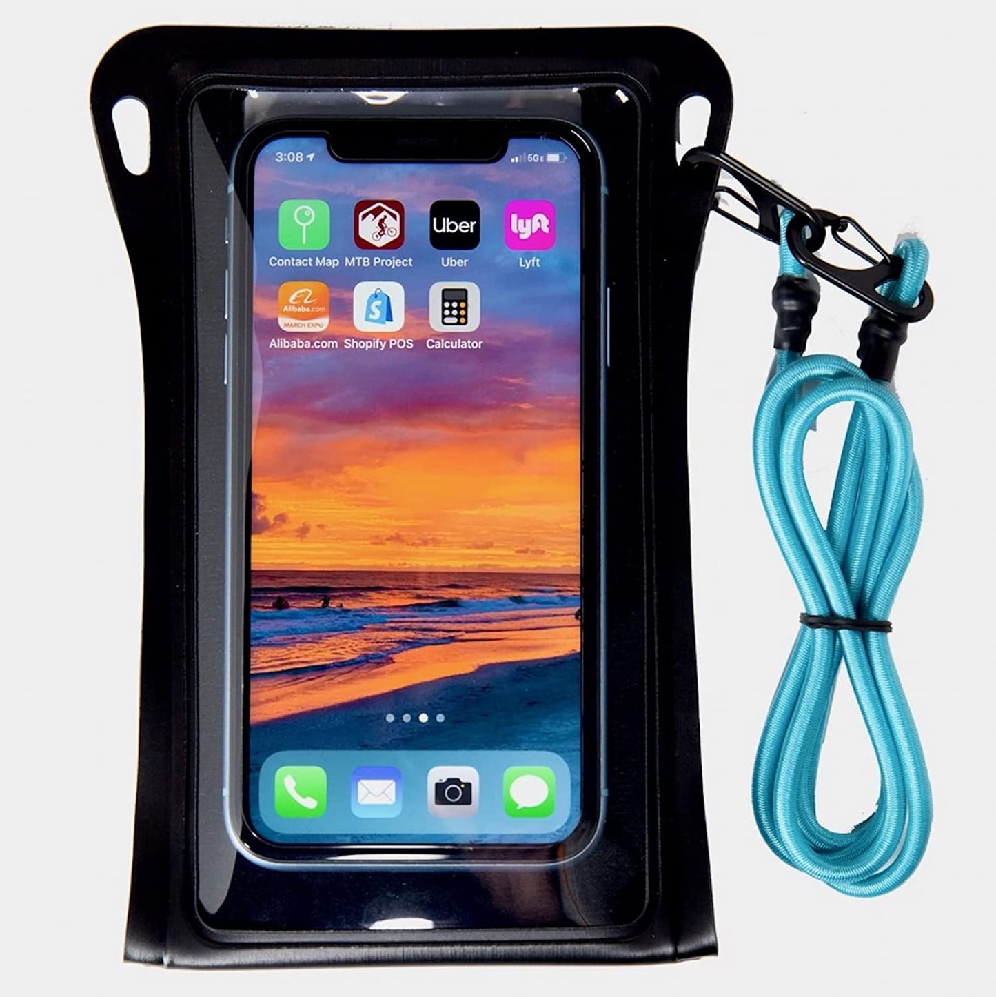 Waterproof phone case, black