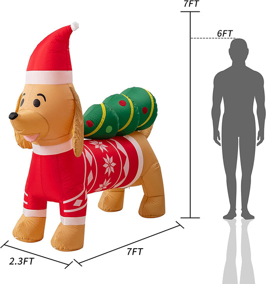 7FT Inflatable Christmas Dog Christmas Inflatable