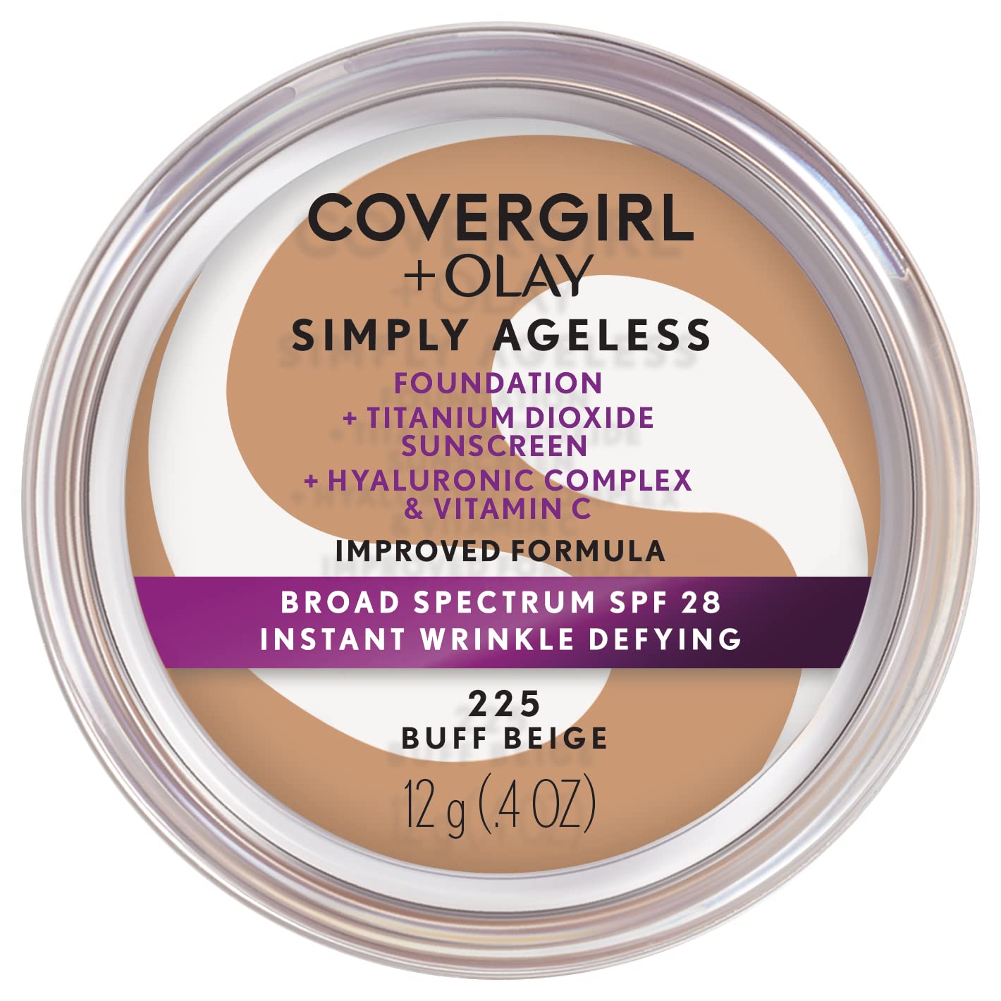 Makeup base, diminishes the signs of aging, SPF 28, Buff Beige