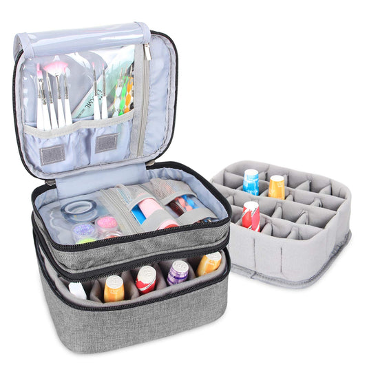 Nail Polish Case - Holds 20 Bottles (15ml - 0.5fl.oz) Gray