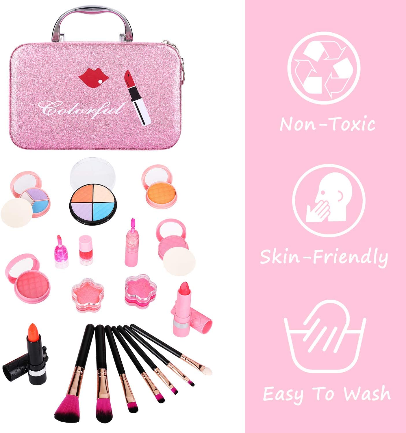 21-Piece Makeup Kit for Girls (Style: Black)