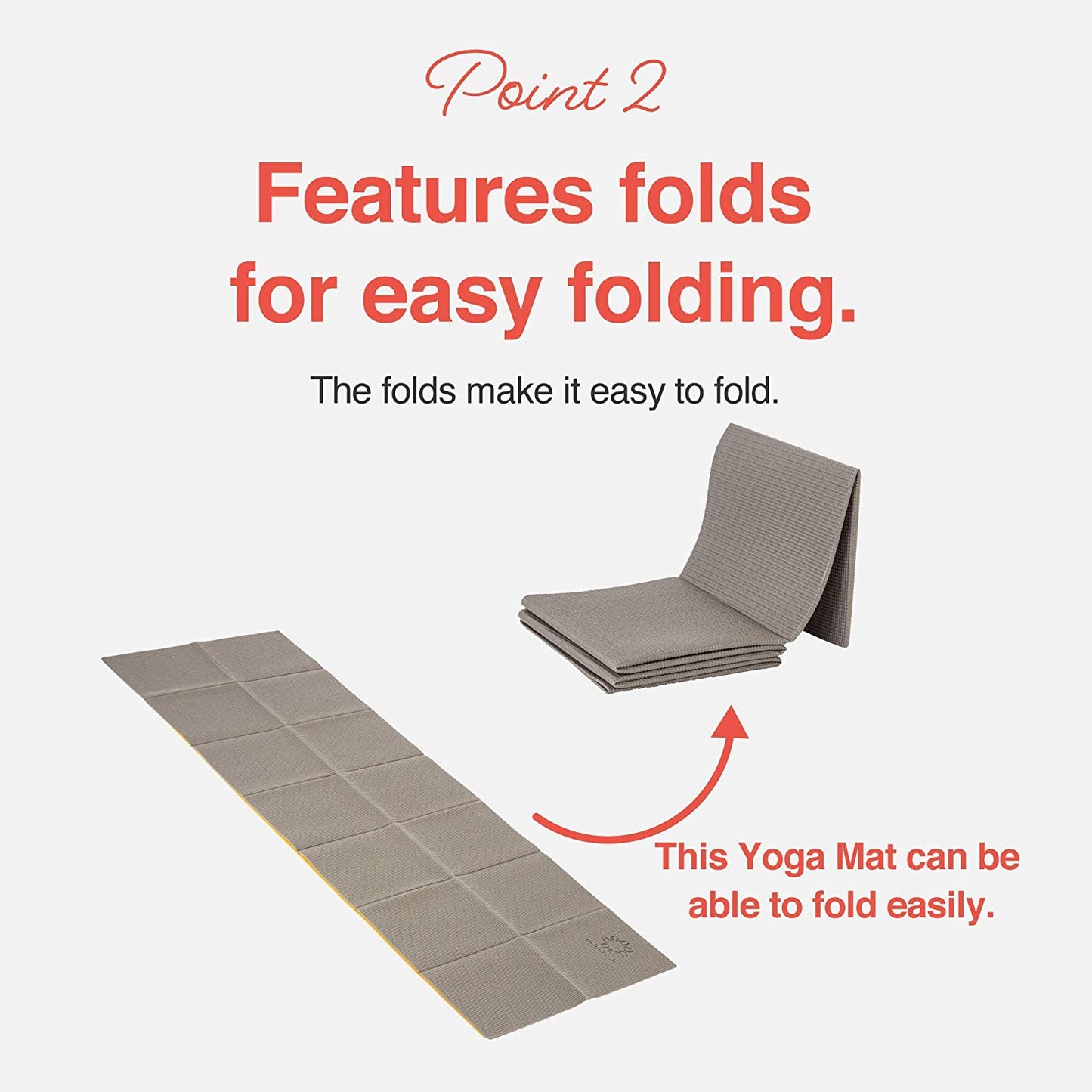 Pilates mat foldable and portable, 1 piece, Color: Earth Brown