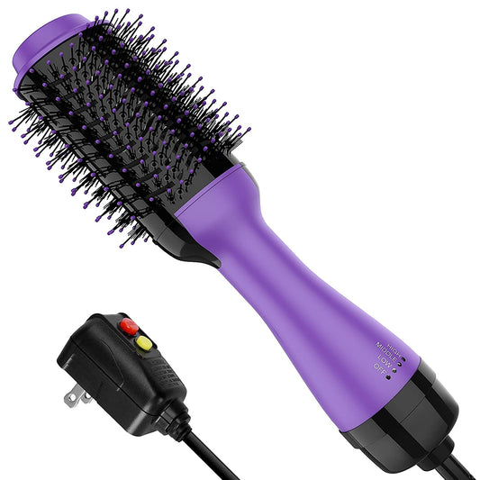 Hair dryer brush, straightener and curler 2 in 1 (purple)