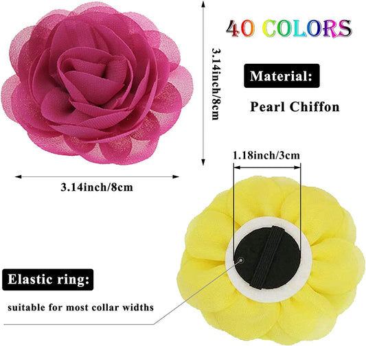 Pet Flower Collar 40 Pieces Multi Color