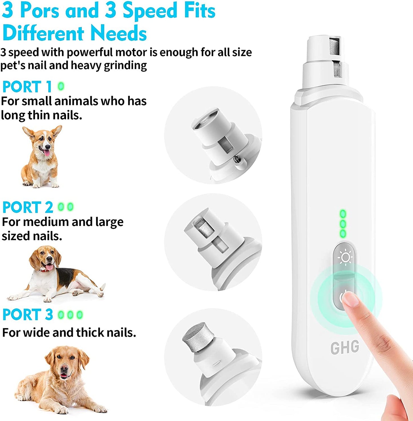 Rechargeable speed pet nail clipper,grooming and grooming of paws