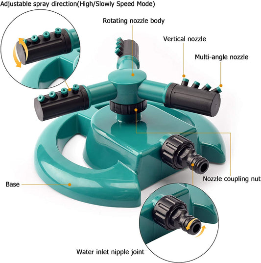 Rotating automatic irrigation system (with 2 sprinkler heads)