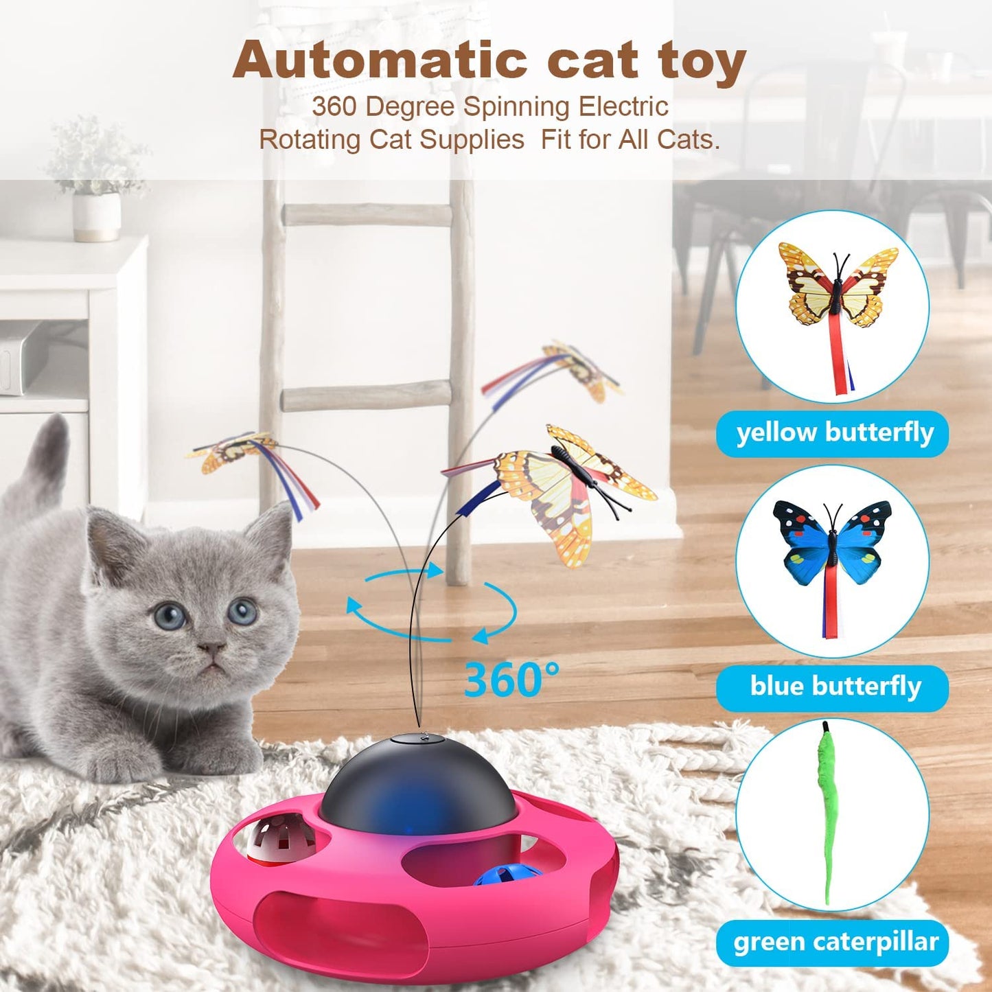 Interactive Electronic Pet Toys, Pink, 3PCS