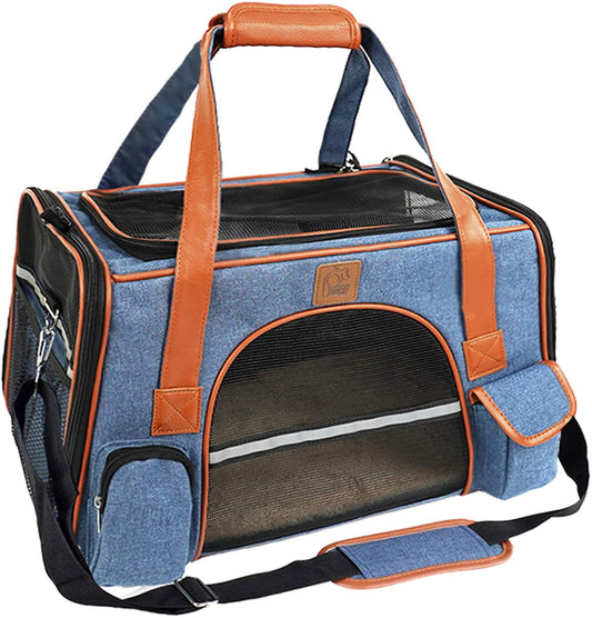 Premium Pet Carrier,16.93"x9.45"x11.02"inches,blue color