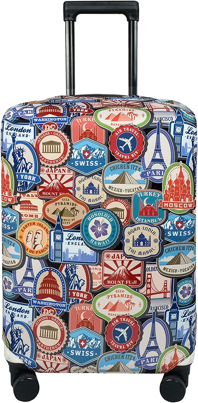 Travel Luggage Cover 18 to 32 inches, Landmark Sticker