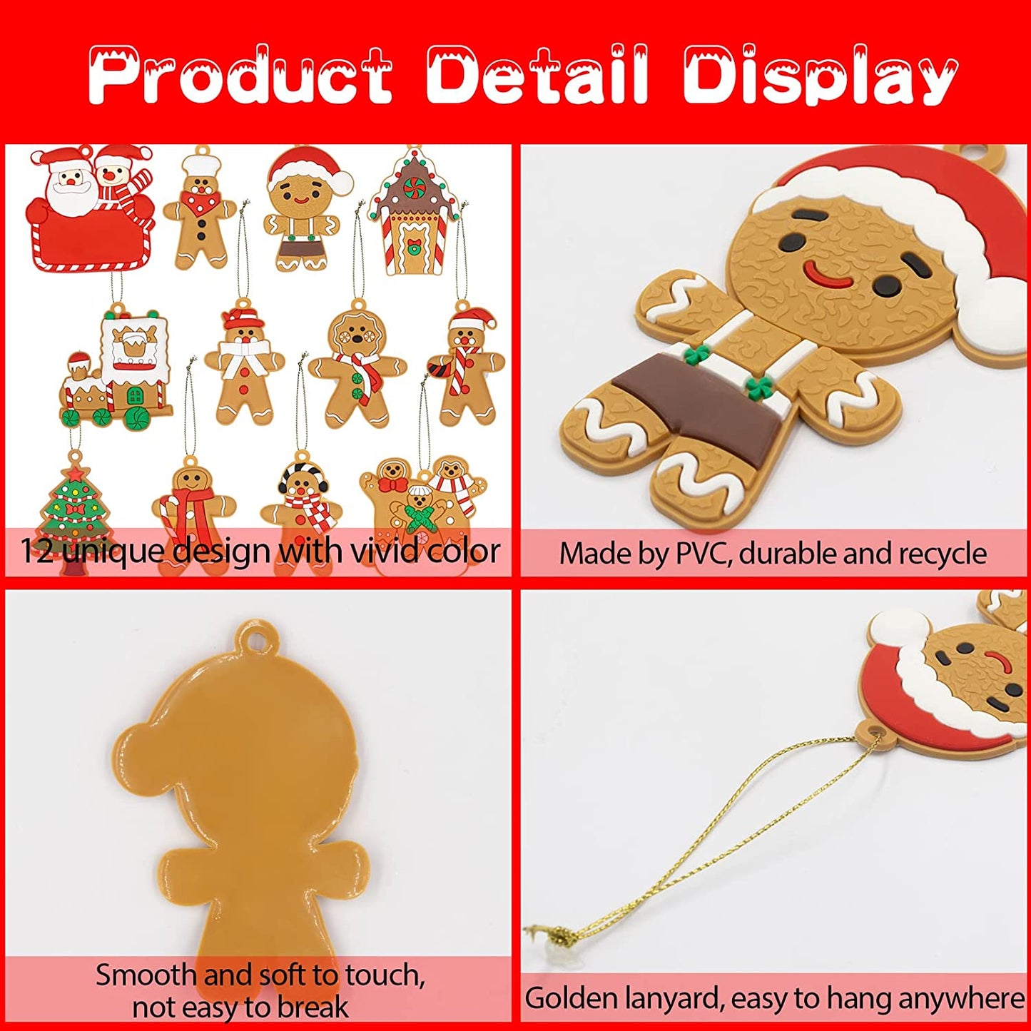 Ornaments for Christmas tree decoration - 12 pieces