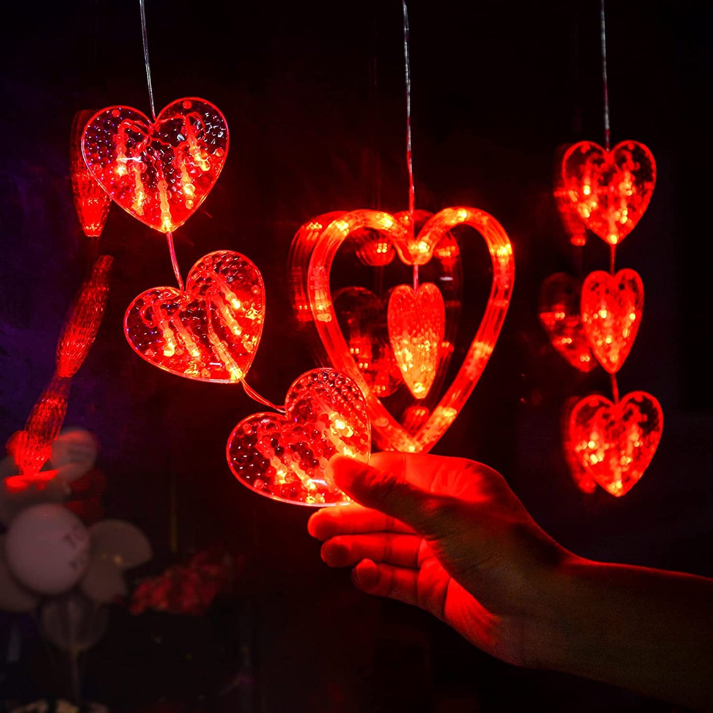 3 Packs of Heart Shaped Valentine's Day Pendant Lights