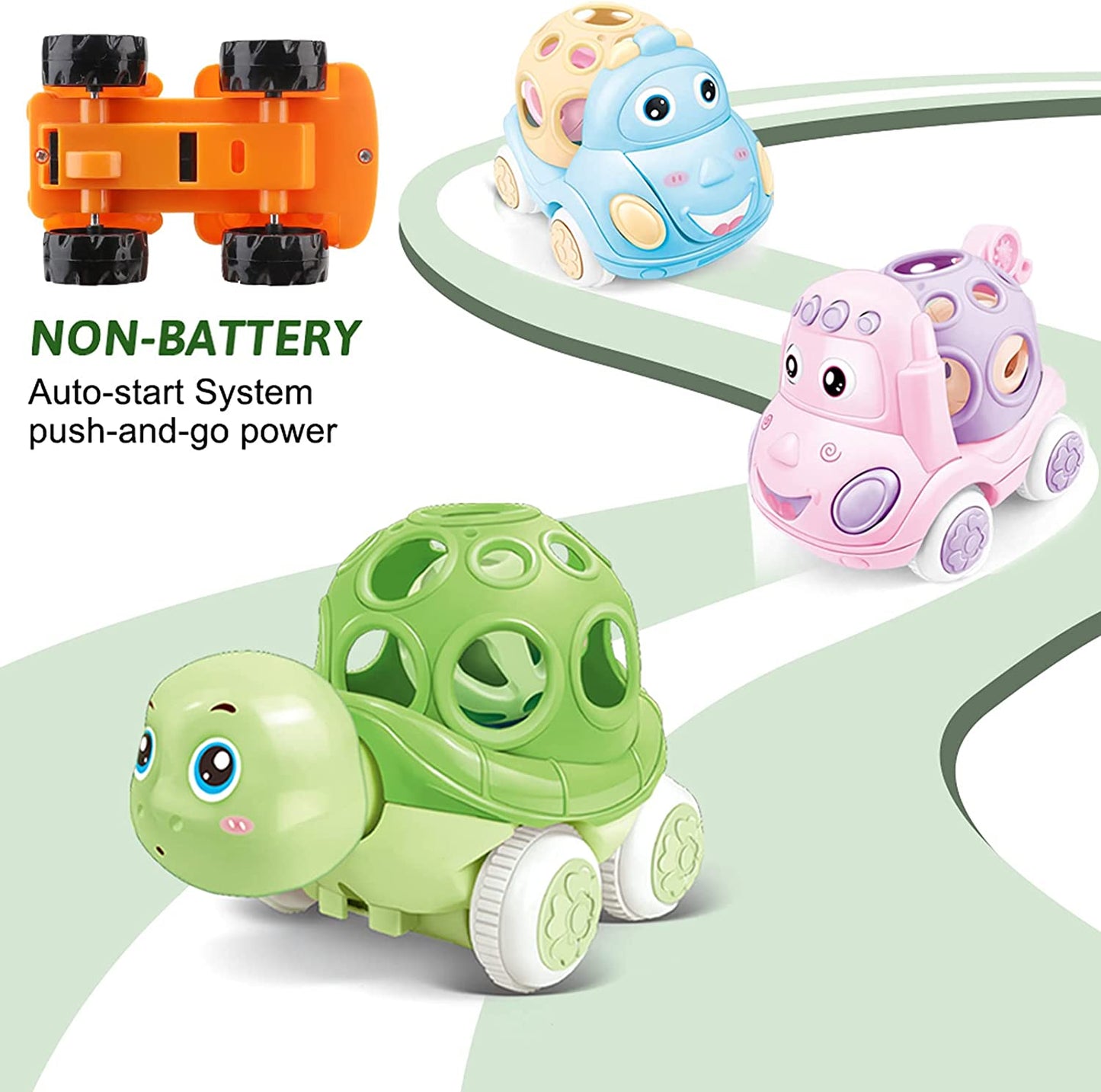 Rubber Toy, Style: Rattle Rolling Cars