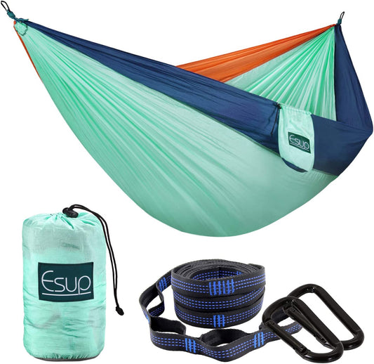 Single & Double Portable Camping Hammock (Green / Blue/ Orange)