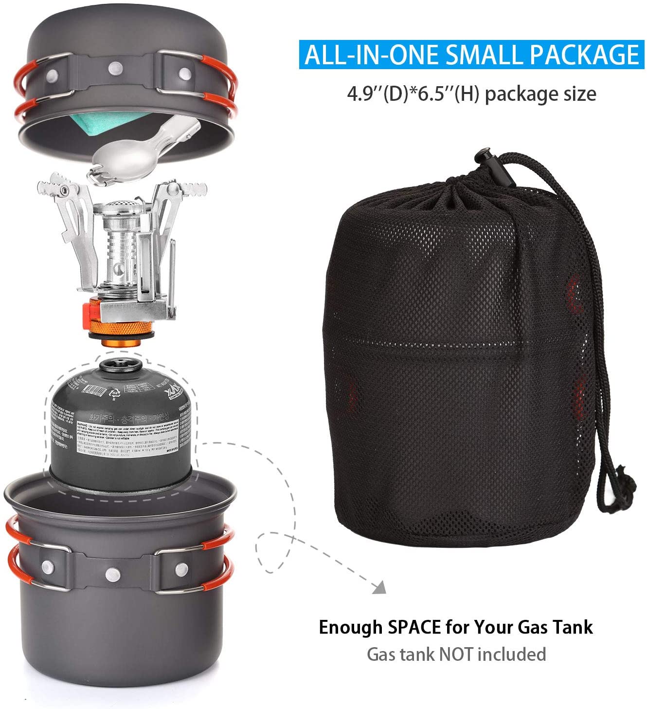 6-piece camping cookware set