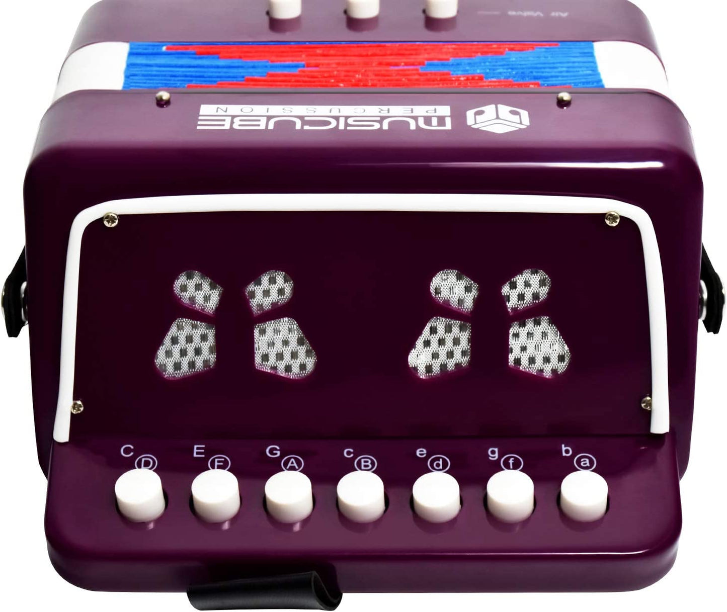 10 Key Flexible Accordion, 7.5 x 7.2 x 4.2 inches (Purple)