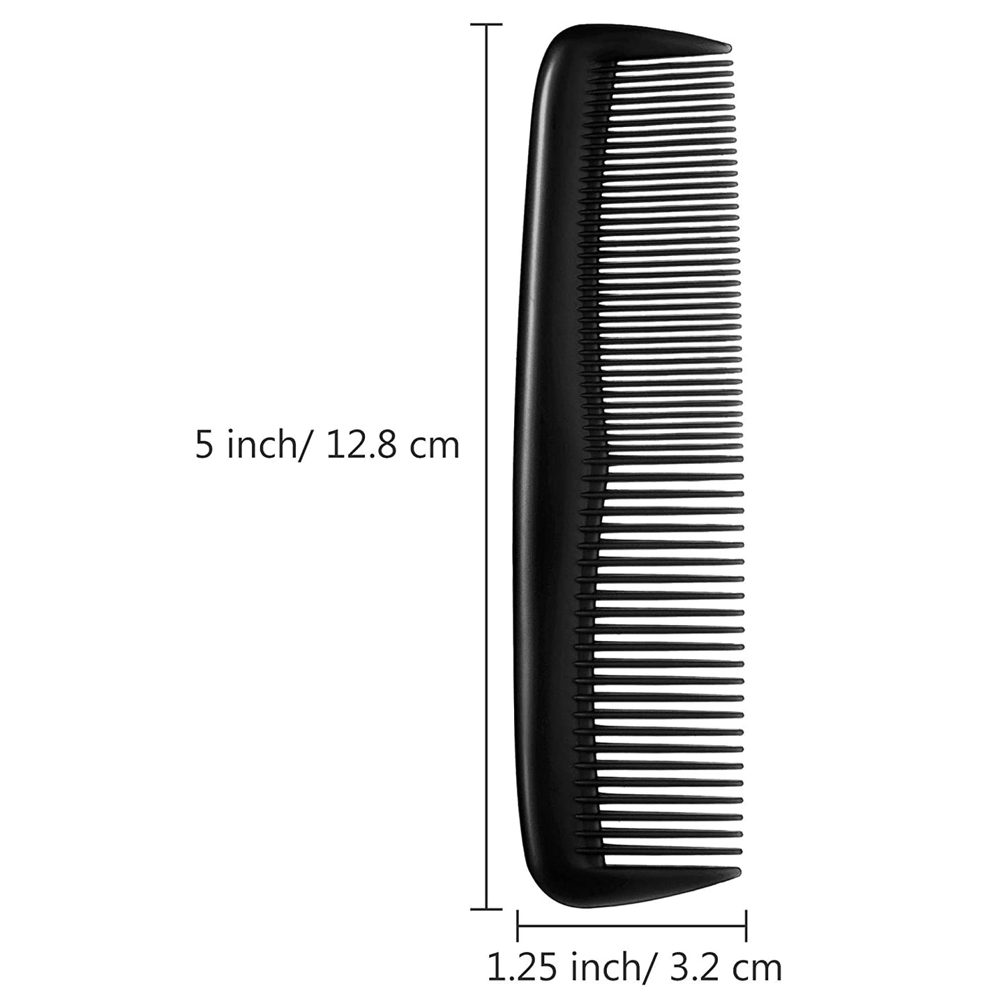 12-Piece Plastic Hair Combs Set (Black)