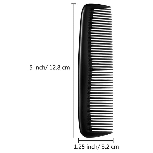 12-Piece Plastic Hair Combs Set (Black)