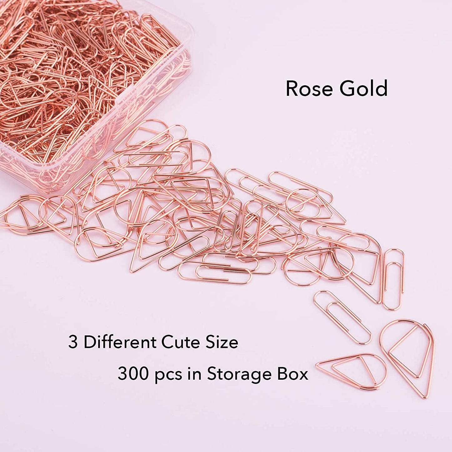 300 rose gold paper clips