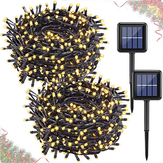 Outdoor Patio Christmas Decorations 200 LED Solar String Lights