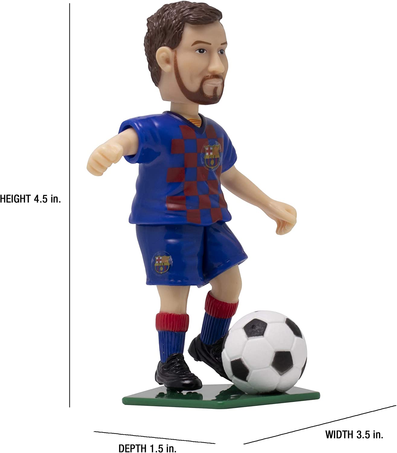 Official Lio Messi Collectible Figure, 4.5" H x 3.5" W x 1.5" D