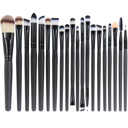 20 Piece Professional Makeup Brush Set, Black Handle