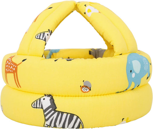 Baby Safety Helmet with Cushion, (Yellow Zoo)