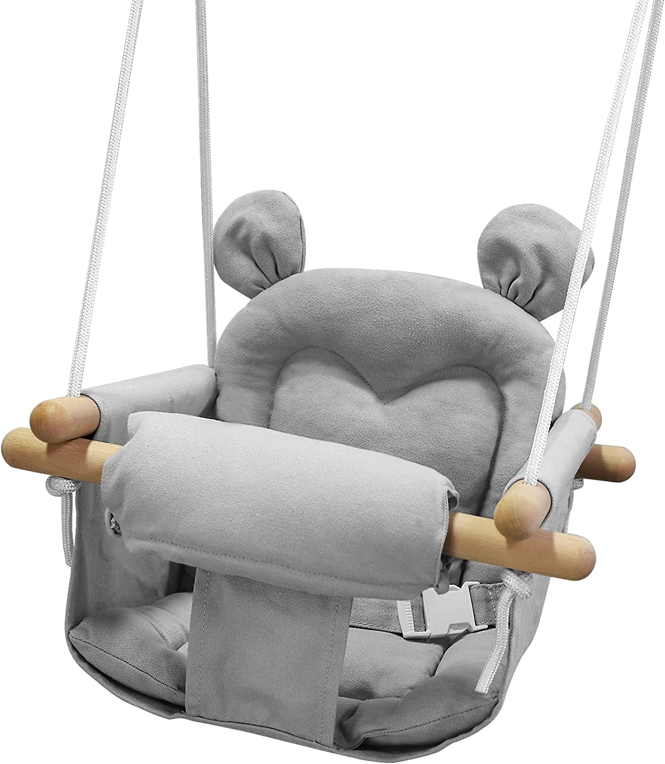 Indoor baby swing, padded seat, color: gray